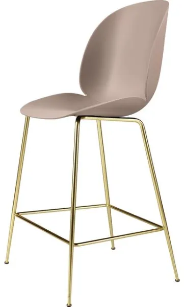 GUBI Beetle Barstol H65 Konisk Bas Mässing Halvmatt/Sweet Pink