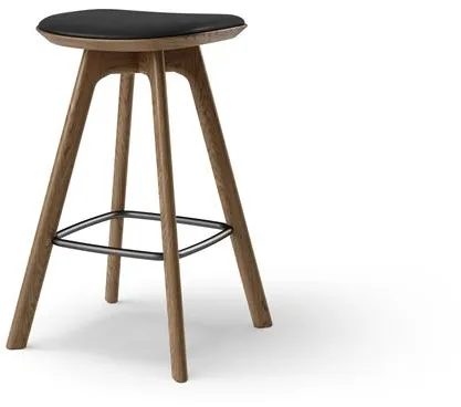 Brdr. Krüger Pauline Barstol H65 Rökt Ek/Svart Läder