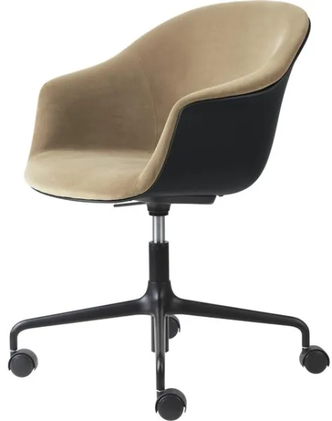 GUBI Bat Kontorsstol Klädd Framsida Matt Svart/905 Dune