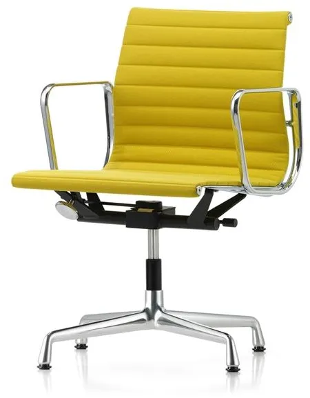 Vitra Aluminium EA 131 Kontorsstol med Swivel och Armstöd Pastellgrön/Canola
