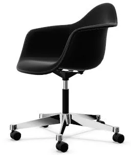 Vitra Eames Plastic PACC Kontorsstol med snurrfunktion Helt klädd Svart/Hopsak F60