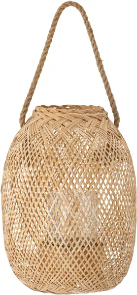 BLOOMINGVILLE Musu Lykta med Glas, Naturlig, Bambu