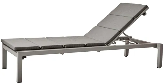 Cane-Line Relax solstol - ljusgrå med grå dyna