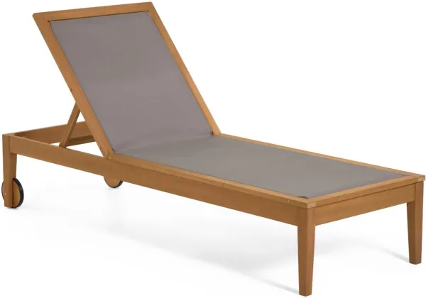 Caterin, Utomhus solsäng, grå, massivt trä