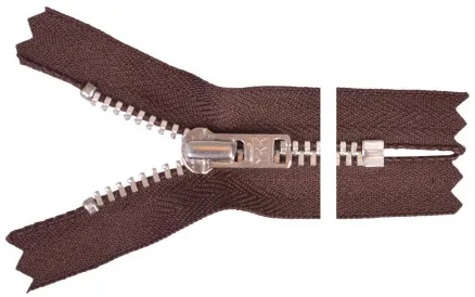 YKK dragkedja aluminium 22cm 4mm brun